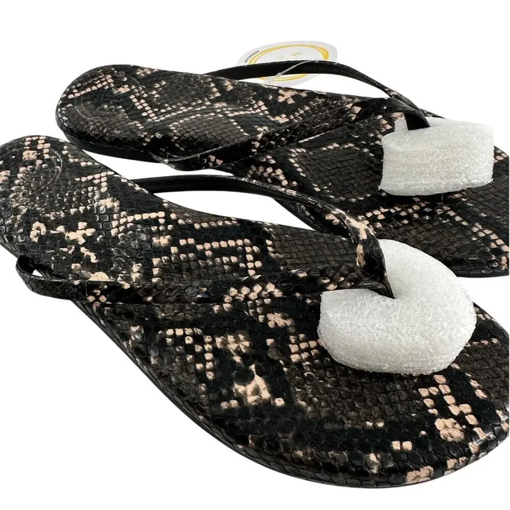Solei Sea Women's Brown Snake Indie Flip Flop Sandals Size 9 - Picture 6 of 8